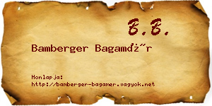 Bamberger Bagamér névjegykártya